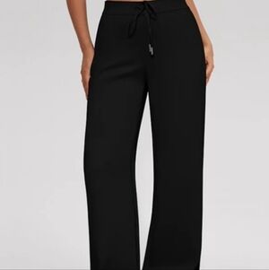 Black Wide-Leg Track Pants